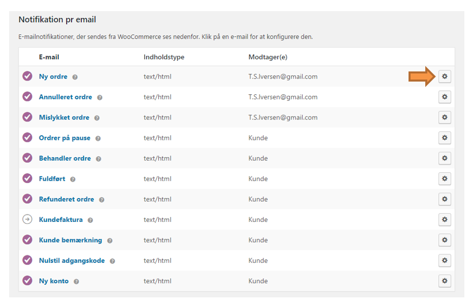 emails i WooCommerce