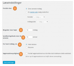 Læsning indstillinger i WordPress