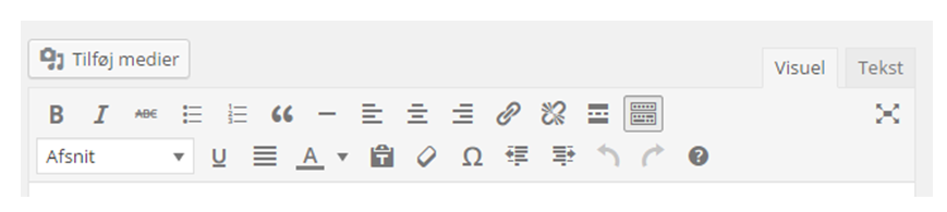tekstredigering i WordPress