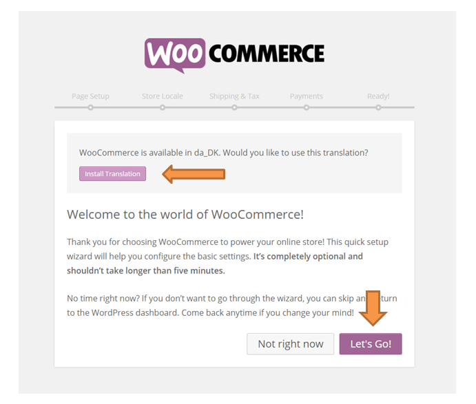installation af woocommerce